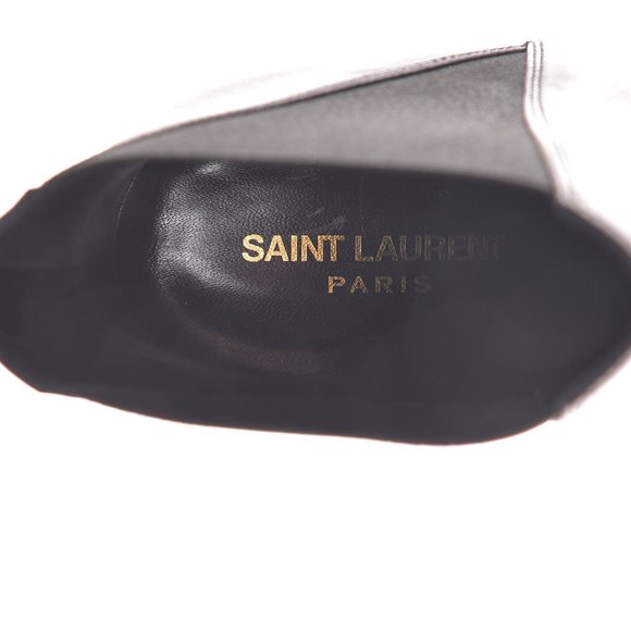 NIB YSL SAINT LAURENT BLACK YETI PLATFORM LEATHER ANKLE BOOTS BOOTIES SIGNATURE - Picture 7 of 7